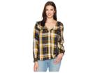 B Collection By Bobeau Pangra Plaid Blouse (olive Plaid) Women's Blouse