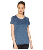 Mountain Hardwear Mighty Stripe Short Sleeve Shirt (zinc) Women's Short Sleeve Pullover