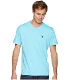 U.s. Polo Assn. Short Sleeve Solid V-neck T-shirt (horizon Blue) Men's Short Sleeve Pullover