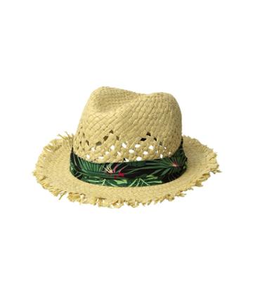 San Diego Hat Company Kids Frayed Edge Fedora W/ Tropical Band (little Kids/big Kids) (natural) Fedora Hats