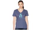 Life Is Good Unplug Bear Cool Vee (darkest Blue) Women's T Shirt