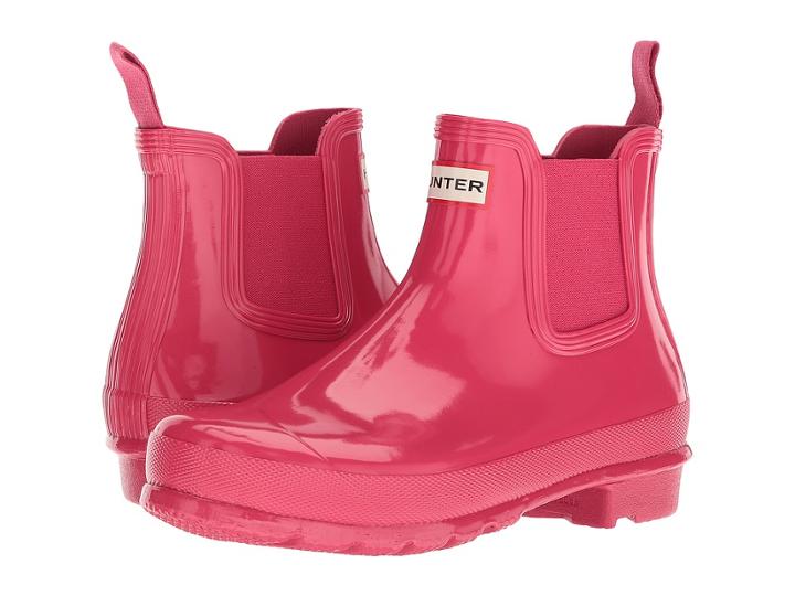 Hunter Original Chelsea Boots Gloss (bright Pink) Women's Rain Boots