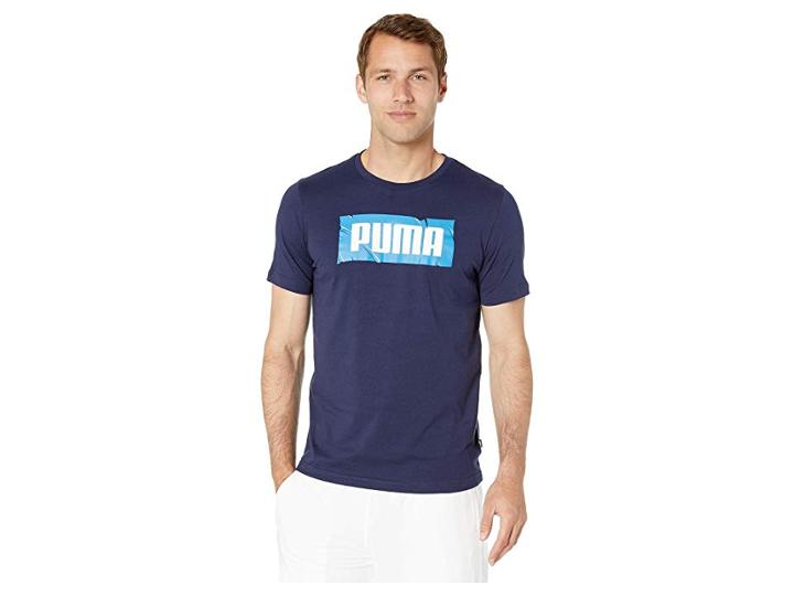 Puma Puma Wording Tee (peacoat) Men's Clothing