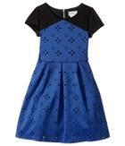 Us Angels Cap Sleeve Cut Out With A Full Skirt (big Kids) (sapphire) Girl's Dress
