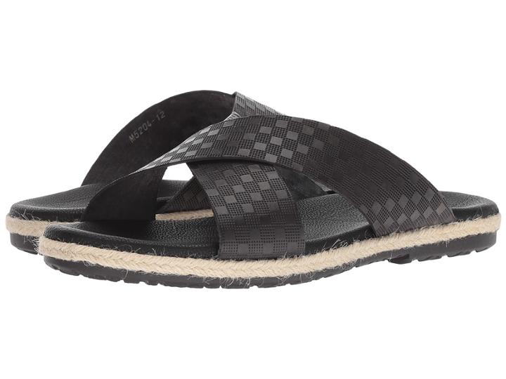 Massimo Matteo Checkered Slide (black) Men's Sandals