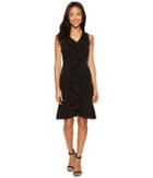 Christin Michaels Sloan Sleeveless Dress With Ruffle (black) Women's Dress