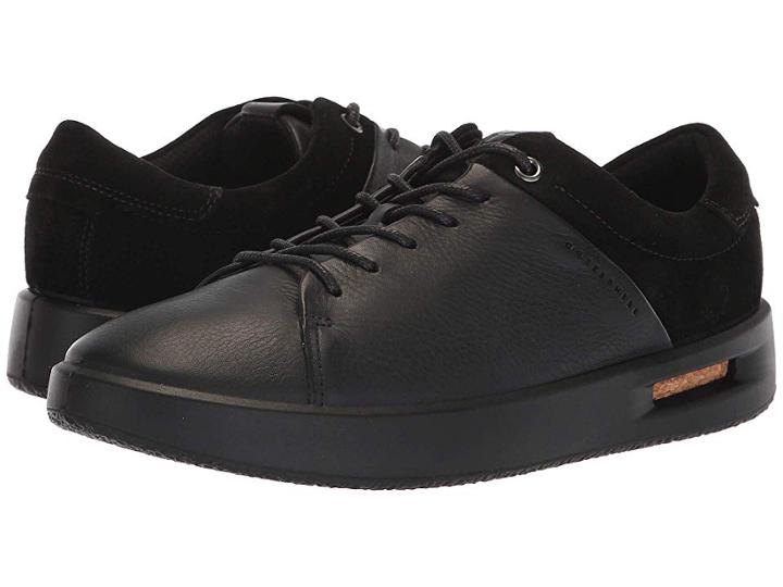 Ecco Corksphere 1 Tie (black Leather/black Suede) Women's Lace Up Casual Shoes