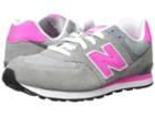 New Balance Kids 574 (big Kid) (grey/pink) Girls Shoes