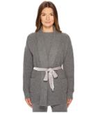 Cashmere In Love Tracy Cardigan With Velvet Back (grey/grey Silk Velvet) Women's Sweater