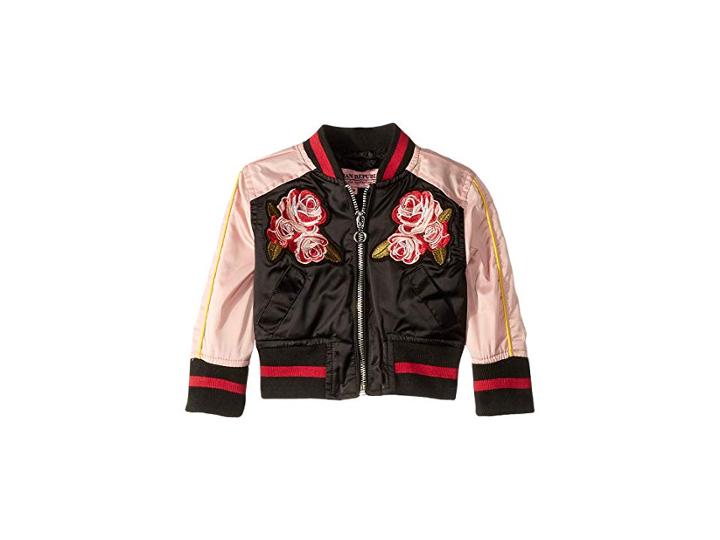 Urban Republic Kids Embroided Sateen Bomber Jacket (infant/toddler) (black) Girl's Coat