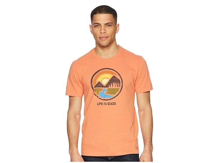 Life Is Good Outdoor Coin Crusher Tee (sandy Orange) Men's T Shirt