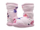 Joules Kids Fleece Lined Slippersock (toddler/little Kid) (pink Marl Granny Floral) Girls Shoes