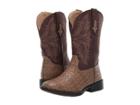 Roper Kids Chomp (toddler/little Kid) (tan Faux Caiman Vamp/brown Shaft) Cowboy Boots