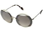 Miu Miu 0mu 06ss (ivory/brown Gradient/grey Mirror Silver) Fashion Sunglasses