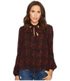 Astr The Label Calista Top (black Wine Floral) Women's Clothing
