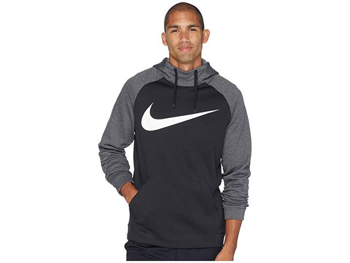 Nike Thermal Hoodie Swoosh Essential (black/charcoal Heather/white) Men's Sweatshirt