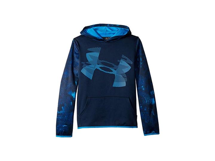 Under Armour Kids Af Highlight Sleeve Hoodie (big Kids) (academy/blue Circuit) Boy's Sweatshirt