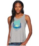 Life Is Good Field Of Wildflowers Breezy Tank Tee (heather Gray) Women's Sleeveless