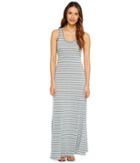 Alternative Eco Jersey Yarn-dye Stripe Double Scoop Tank Dress (mist Blue Od Riveria Stripe) Women's Dress