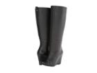 Fitzwell Wedgy Plain Wide Calf (black Leather) Women's Pull-on Boots