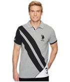 U.s. Polo Assn. Short Sleeve Classic Fit Fancy Pique Polo Shirt (heather Grey) Men's Clothing