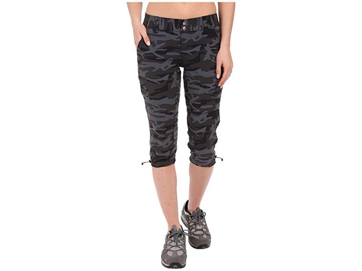 Columbia Saturday Trailtm Printed Knee Pants (black Camo) Women's Casual Pants