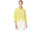 Juicy Couture Ditsy Daisy Silk Button Down Blouse (morning Sunshine/ditsy) Women's Clothing