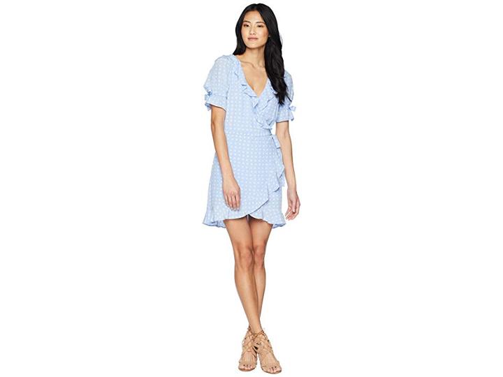 For Love And Lemons Sweetheart Wrap Mini Dress (periwinkle) Women's Dress