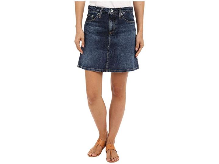 Ag Adriano Goldschmied The Ali A-line Mini Denim Skirt In Indigo (indigo) Women's Skirt