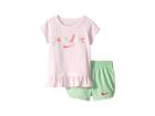 Nike Kids Just Do It Peplum Top And Shorts Set (toddler) (aphid Green) Girl's Active Sets