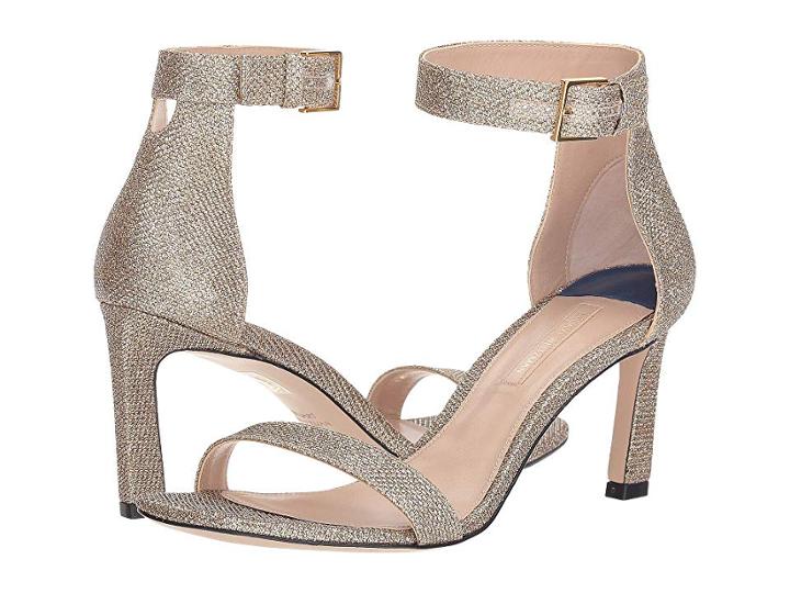 Stuart Weitzman 75 Square Nudist (platinum Noir) Women's Shoes
