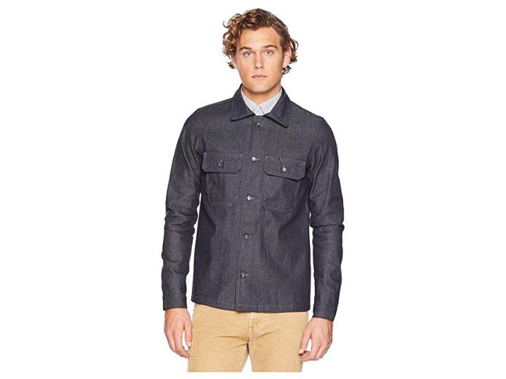 Naked & Famous Workshirt 10oz Indigo Denim (navy) Men's Clothing