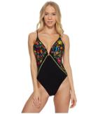 Nanette Lepore Isla Marietas Goddess One-piece (black) Women's Swimsuits One Piece