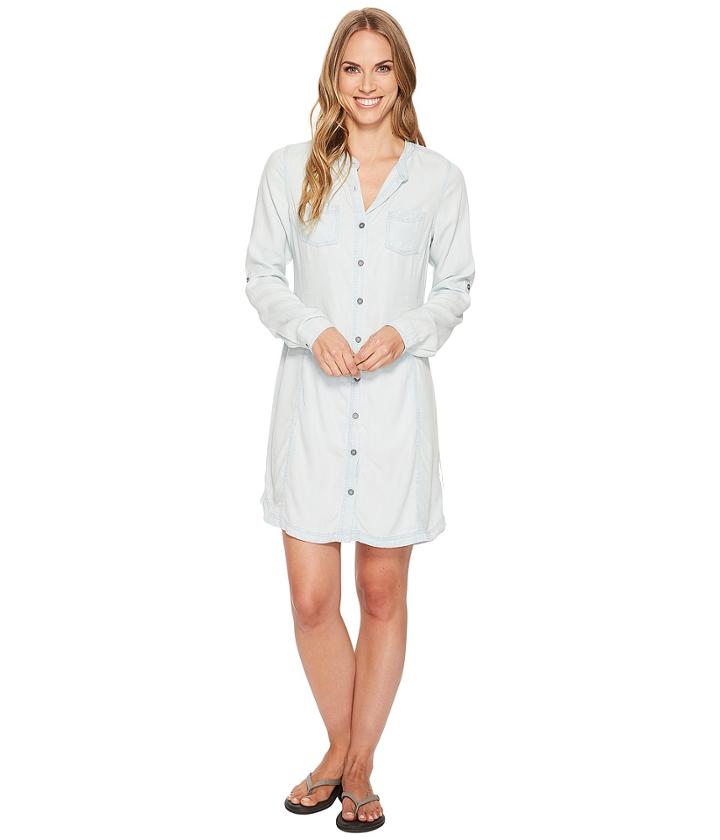 Prana Aliki Shirt Dress (white Wash) Women's Dress
