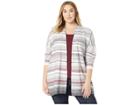 Nic+zoe Plus Size Sunset Stripe Cardy (multi) Women's Sweater