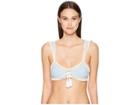 Jonathan Simkhai Crochet Tie Front Bikini Top (sky Combo) Women's Swimwear