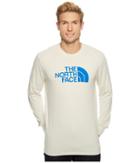The North Face Long Sleeve Half Dome Tee (vintage White Heather/brit Blue) Men's T Shirt