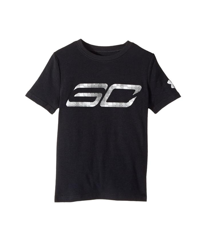 Under Armour Kids Steph Curry 30 Logo Short Sleeve Tee (big Kids) (black/white/white) Boy's T Shirt