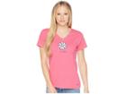 Life Is Good Classic Daisy Crusher Vee Tee (fiesta Pink) Women's T Shirt