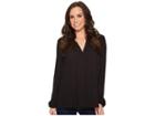 Stetson 1494 Poly Crepe Shirred Blouse (black) Women's Blouse