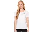 Nike Pro Mesh Short Sleeve Top (white/black) Women's Workout
