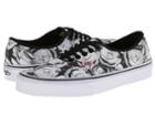 Vans Authentic ((digi Roses) Black/true White) Skate Shoes