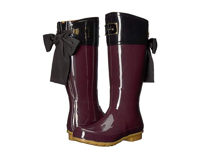 Joules Evedon Tall Boot (burgundy Rubber) Women's Rain Boots