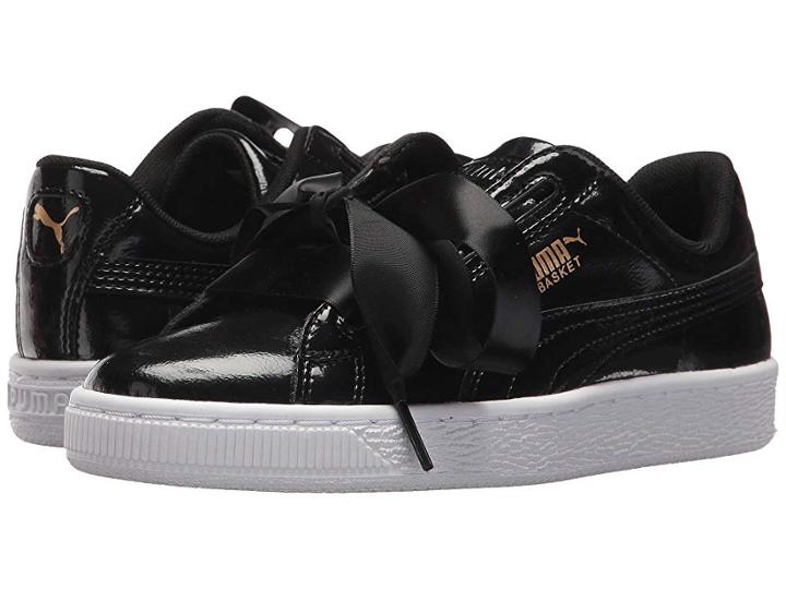 Puma Kids Basket Heart Glam (big Kid) (puma Black/puma Black) Girls Shoes