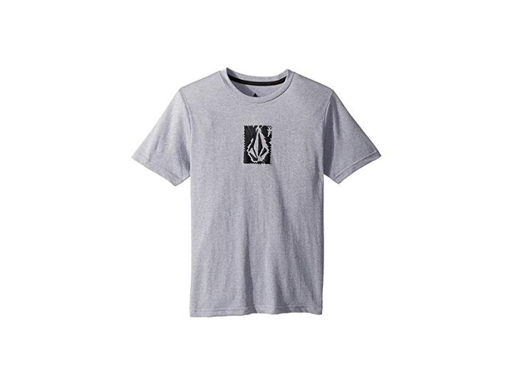 Volcom Kids Lido Pixel Heather Short Sleeve Thrashguard (big Kids) (pewter) Boy's Swimwear