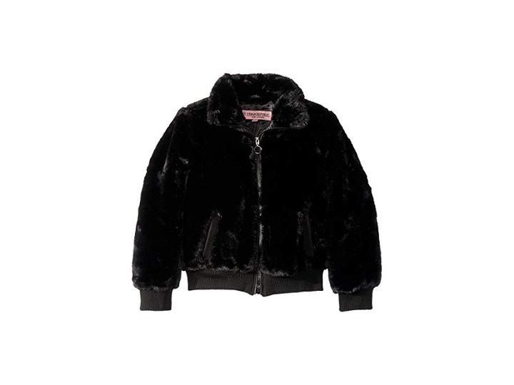 Urban Republic Kids Amanda Faux Fur Bomber Jacket (little Kids/big Kids) (black) Girl's Jacket