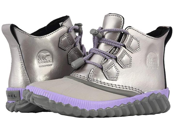 Sorel Kids Out 'n Abouttm Plus (little Kid/big Kid) (quarry/chrome Grey) Girls Shoes