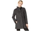 Anne Klein Boucle Stand Collar Coat (black/charcoal) Women's Coat