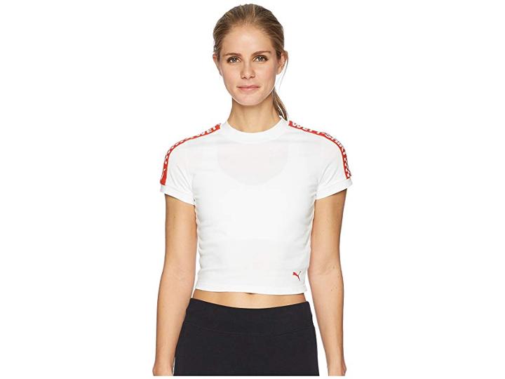 Puma Puma X Fenty By Rihanna Short Sleeve Cropped Tee (bright White) Women's T Shirt