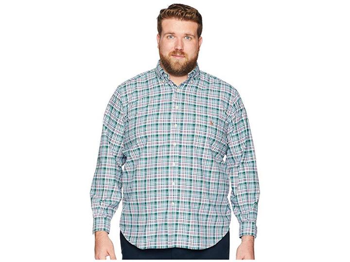 Polo Ralph Lauren Big Tall Oxford (forest/wine Multi) Men's Clothing